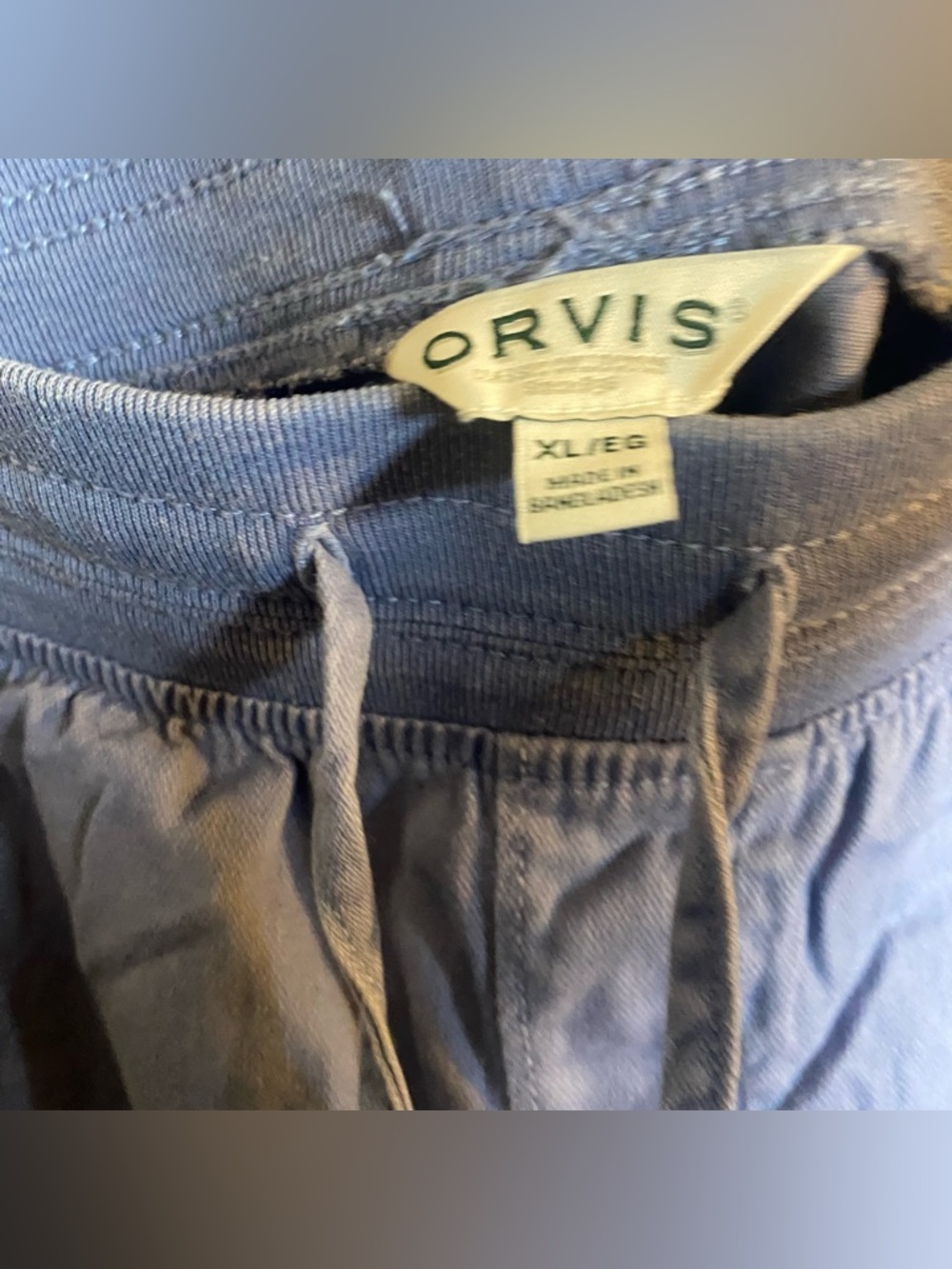 Orvis outdoor casual summer blue  Drawstring Athletic Shorts size XL stretch - Picture 3 of 4